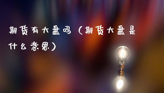 期货有大盘吗（期货大盘是什么意思）_https://www.xmqjcw.com_期货投资_第1张