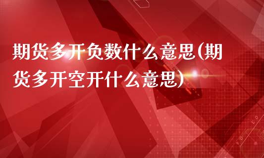 期货多开负数什么意思(期货多开空开什么意思)_https://www.xmqjcw.com_期货百科_第1张