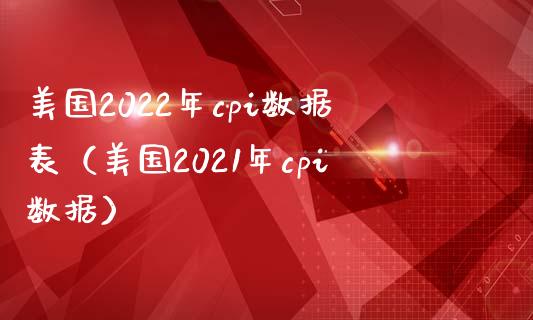 美国2022年cpi数据表（美国2021年cpi数据）_https://www.xmqjcw.com_期货直播室_第1张