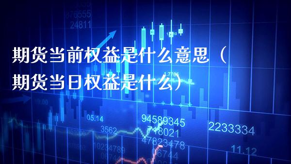 期货当前权益是什么意思（期货当日权益是什么）_https://www.xmqjcw.com_期货投资_第1张