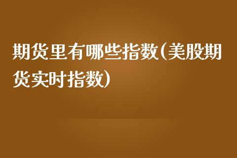 期货里有哪些指数(美股期货实时指数)_https://www.xmqjcw.com_期货百科_第1张