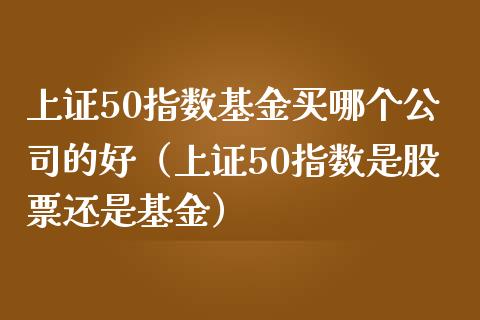 上证50指数基金买哪个公司的好（上证50指数是股票还是基金）_https://www.xmqjcw.com_期货投资_第1张
