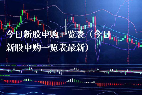 今日新股申购一览表（今日新股申购一览表最新）_https://www.xmqjcw.com_期货直播室_第1张