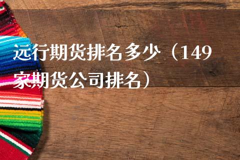 远行期货排名多少（149家期货公司排名）_https://www.xmqjcw.com_期货投资_第1张
