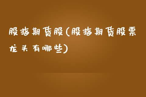股指期货股(股指期货股票龙头有哪些)_https://www.xmqjcw.com_期货投资_第1张