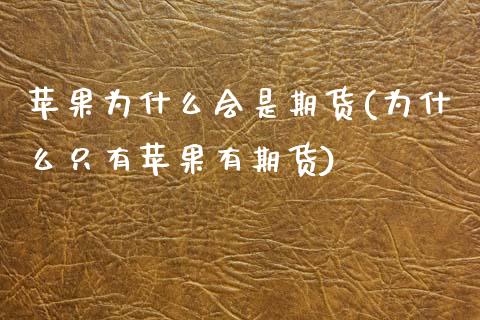 苹果为什么会是期货(为什么只有苹果有期货)_https://www.xmqjcw.com_股票投资_第1张