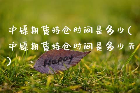 沪镍期货持仓时间是多少(沪镍期货持仓时间是多少天)_https://www.xmqjcw.com_股票投资_第1张