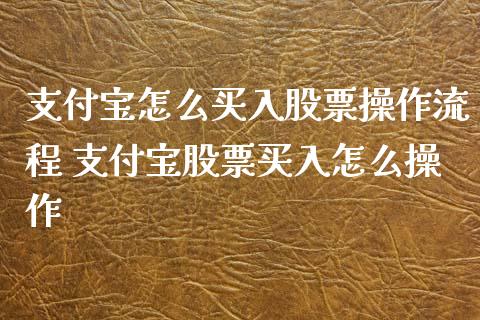 支付宝怎么买入股票操作流程 支付宝股票买入怎么操作_https://www.xmqjcw.com_股票投资_第1张