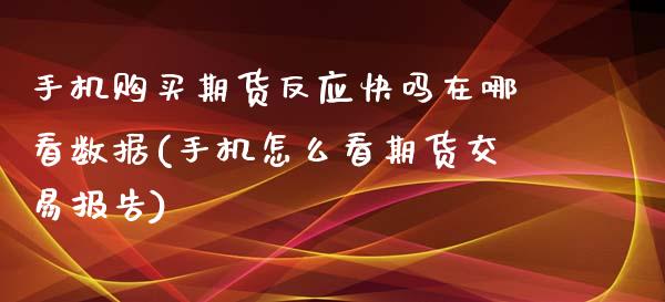 手机购买期货反应在哪看数据(手机怎么看期货交易报告)_https://www.xmqjcw.com_股票投资_第1张
