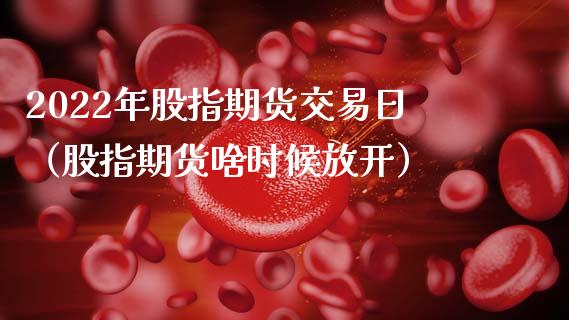 2022年股指期货交易日（股指期货啥时候放开）_https://www.xmqjcw.com_期货行情_第1张