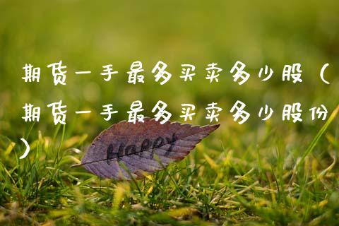 期货一手最多买卖多少股（期货一手最多买卖多少股份）_https://www.xmqjcw.com_期货投资_第1张