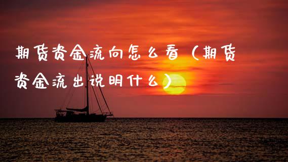 期货资金流向怎么看（期货资金流出说明什么）_https://www.xmqjcw.com_期货直播室_第1张