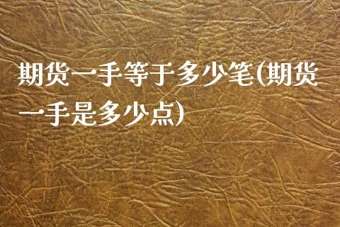 期货一手等于多少笔(期货一手是多少点)_https://www.xmqjcw.com_期货百科_第1张