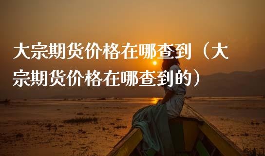 大宗期货价格在哪查到（大宗期货价格在哪查到的）_https://www.xmqjcw.com_期货投资_第1张