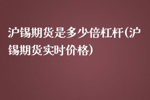 沪锡期货是多少倍杠杆(沪锡期货实时价格)_https://www.xmqjcw.com_期货百科_第1张