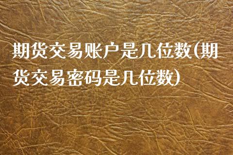 期货交易账户是几位数(期货交易密码是几位数)_https://www.xmqjcw.com_期货百科_第1张