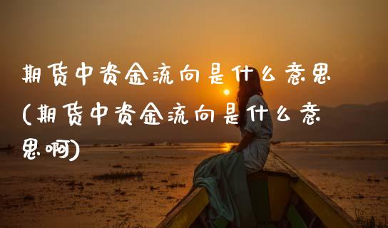 期货中资金流向是什么意思(期货中资金流向是什么意思啊)_https://www.xmqjcw.com_期货直播室_第1张