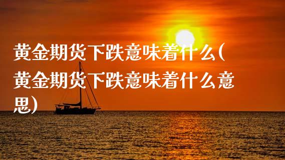 黄金期货下跌意味着什么(黄金期货下跌意味着什么意思)_https://www.xmqjcw.com_期货投资_第1张