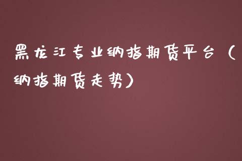 黑龙江专业纳指期货平台（纳指期货走势）_https://www.xmqjcw.com_期货直播室_第1张