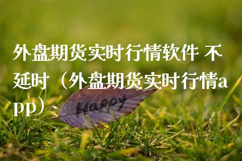 外盘期货实时行情软件 不延时（外盘期货实时行情app）_https://www.xmqjcw.com_期货直播室_第1张