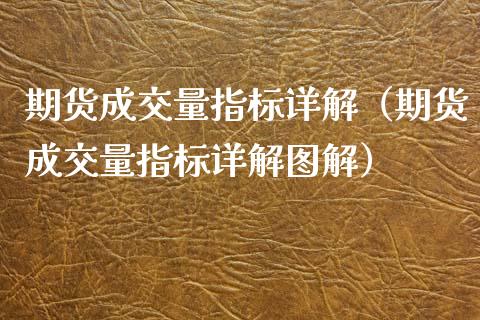 期货成交量指标详解（期货成交量指标详解图解）_https://www.xmqjcw.com_期货开户_第1张