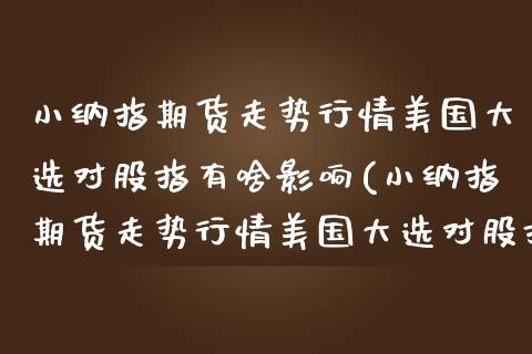 小纳指期货走势行情美国大选对股指有啥影响(小纳指期货走势行情美国大选对股指有啥影响吗)_https://www.xmqjcw.com_期货行情_第1张