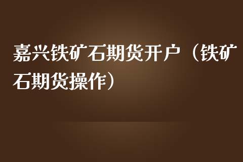 嘉兴铁矿石期货开户（铁矿石期货操作）_https://www.xmqjcw.com_期货直播室_第1张
