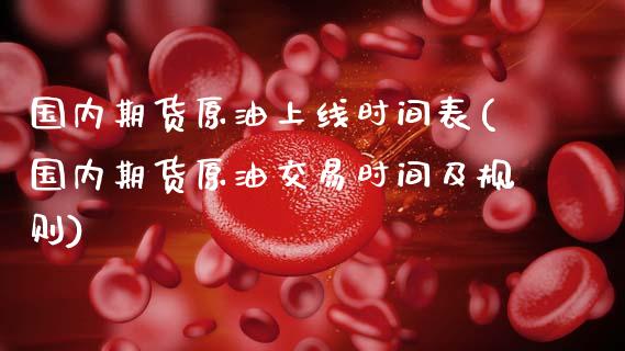 国内期货原油上线时间表(国内期货原油交易时间及规则)_https://www.xmqjcw.com_期货直播室_第1张