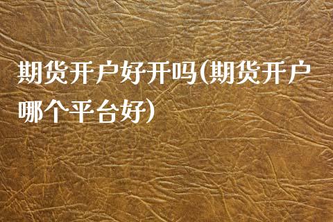 期货开户好开吗(期货开户哪个平台好)_https://www.xmqjcw.com_期货行情_第1张