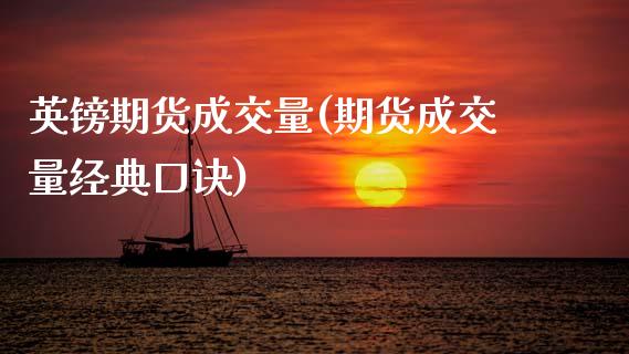 英镑期货成交量(期货成交量经典口诀)_https://www.xmqjcw.com_期货百科_第1张