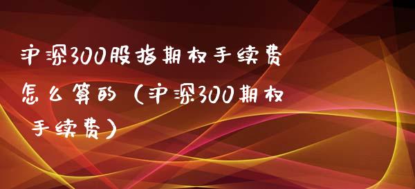 沪深300股指期权手续费怎么算的（沪深300期权 手续费）_https://www.xmqjcw.com_期货行情_第1张