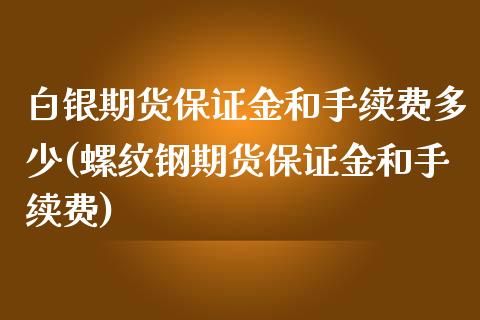 白银期货保证金和手续费多少(螺纹钢期货保证金和手续费)_https://www.xmqjcw.com_期货开户_第1张