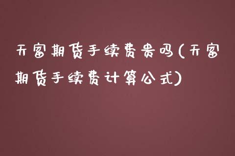 天富期货手续费贵吗(天富期货手续费计算公式)_https://www.xmqjcw.com_期货百科_第1张
