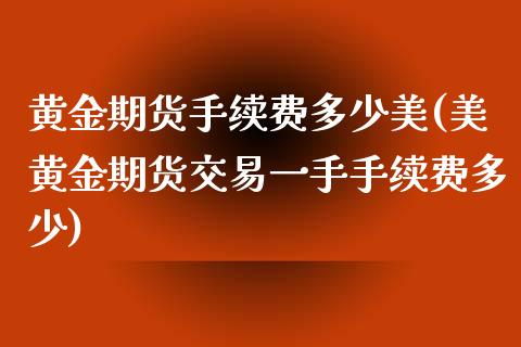 黄金期货手续费多少美(美黄金期货交易一手手续费多少)_https://www.xmqjcw.com_期货投资_第1张