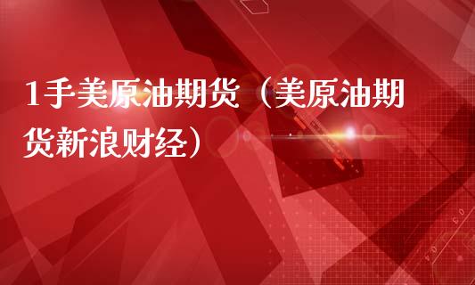 1手美原油期货（美原油期货新浪财经）_https://www.xmqjcw.com_期货投资_第1张