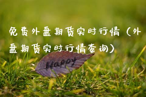 免费外盘期货实时行情（外盘期货实时行情查询）_https://www.xmqjcw.com_期货投资_第1张