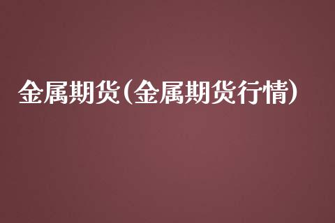 金属期货(金属期货行情)_https://www.xmqjcw.com_期货行情_第1张