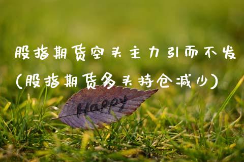 股指期货空头主力引而不发(股指期货多头持仓减少)_https://www.xmqjcw.com_期货百科_第1张
