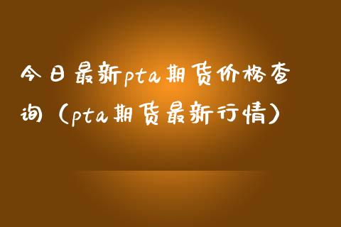 今日最新pta期货价格查询（pta期货最新行情）_https://www.xmqjcw.com_期货行情_第1张