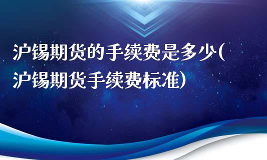 沪锡期货的手续费是多少(沪锡期货手续费标准)_https://www.xmqjcw.com_股票投资_第1张