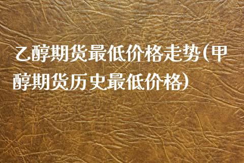 乙醇期货最低价格走势(甲醇期货历史最低价格)_https://www.xmqjcw.com_期货行情_第1张