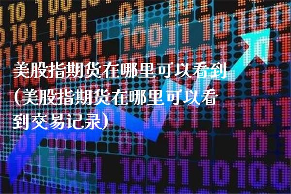 美股指期货在哪里可以看到(美股指期货在哪里可以看到交易记录)_https://www.xmqjcw.com_期货百科_第1张
