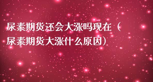 尿素期货还会大涨吗现在（尿素期货大涨什么原因）_https://www.xmqjcw.com_期货投资_第1张