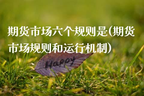 期货市场六个规则是(期货市场规则和运行机制)_https://www.xmqjcw.com_期货百科_第1张