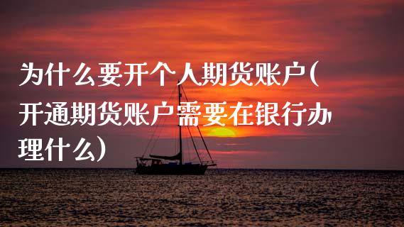 为什么要开个人期货账户(开通期货账户需要在银行办理什么)_https://www.xmqjcw.com_期货直播室_第1张