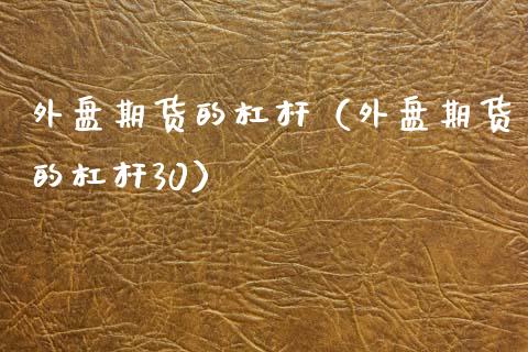 外盘期货的杠杆（外盘期货的杠杆30）_https://www.xmqjcw.com_期货直播室_第1张