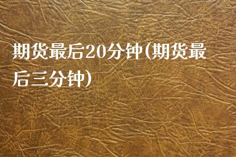 期货最后20分钟(期货最后三分钟)_https://www.xmqjcw.com_期货百科_第1张