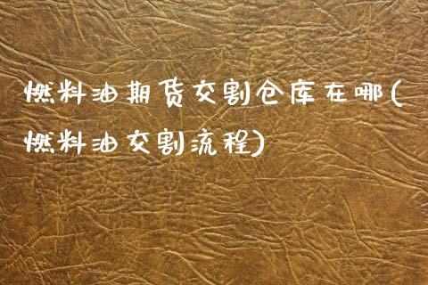 燃料油期货交割仓库在哪(燃料油交割流程)_https://www.xmqjcw.com_期货百科_第1张