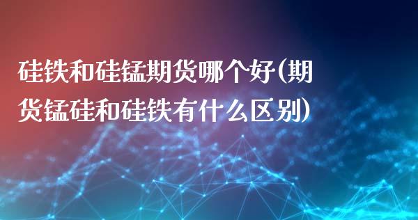 硅铁和硅锰期货哪个好(期货锰硅和硅铁有什么区别)_https://www.xmqjcw.com_期货百科_第1张