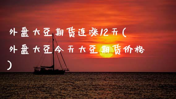 外盘大豆期货连涨12天(外盘大豆今天大豆期货价格)_https://www.xmqjcw.com_期货百科_第1张